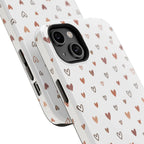 Heart Doodle Shockproof Phone Case — Cute Neutral Tiny Hearts Design Printify