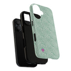 All over print Green pastel whirls iphone case