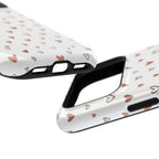 Heart Doodle Shockproof Phone Case — Cute Neutral Tiny Hearts Design Printify