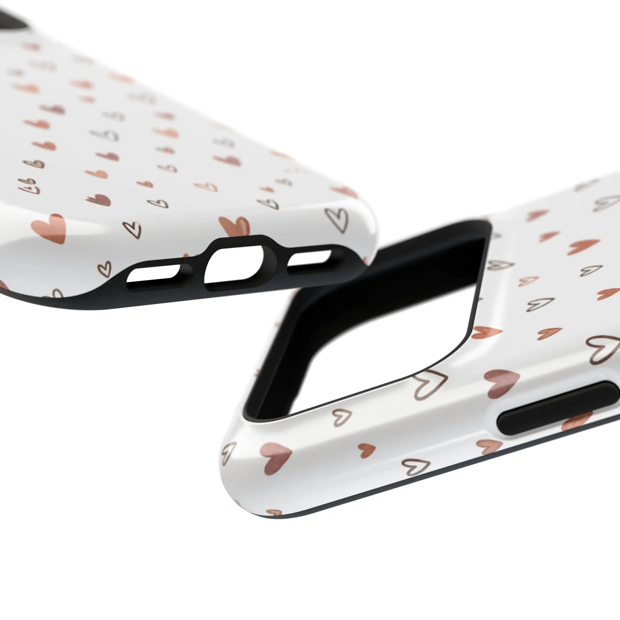 Heart Doodle Shockproof Phone Case — Cute Neutral Tiny Hearts Design Printify