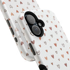 Heart Doodle Shockproof Phone Case — Cute Neutral Tiny Hearts Design Printify