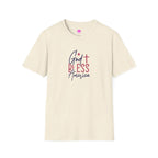 God Bless America Patriotic Christian T-Shirt with Cross Printify