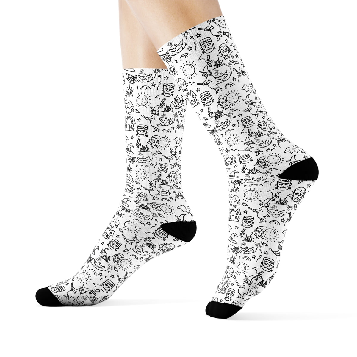 Halloween Doodle Crew Socks