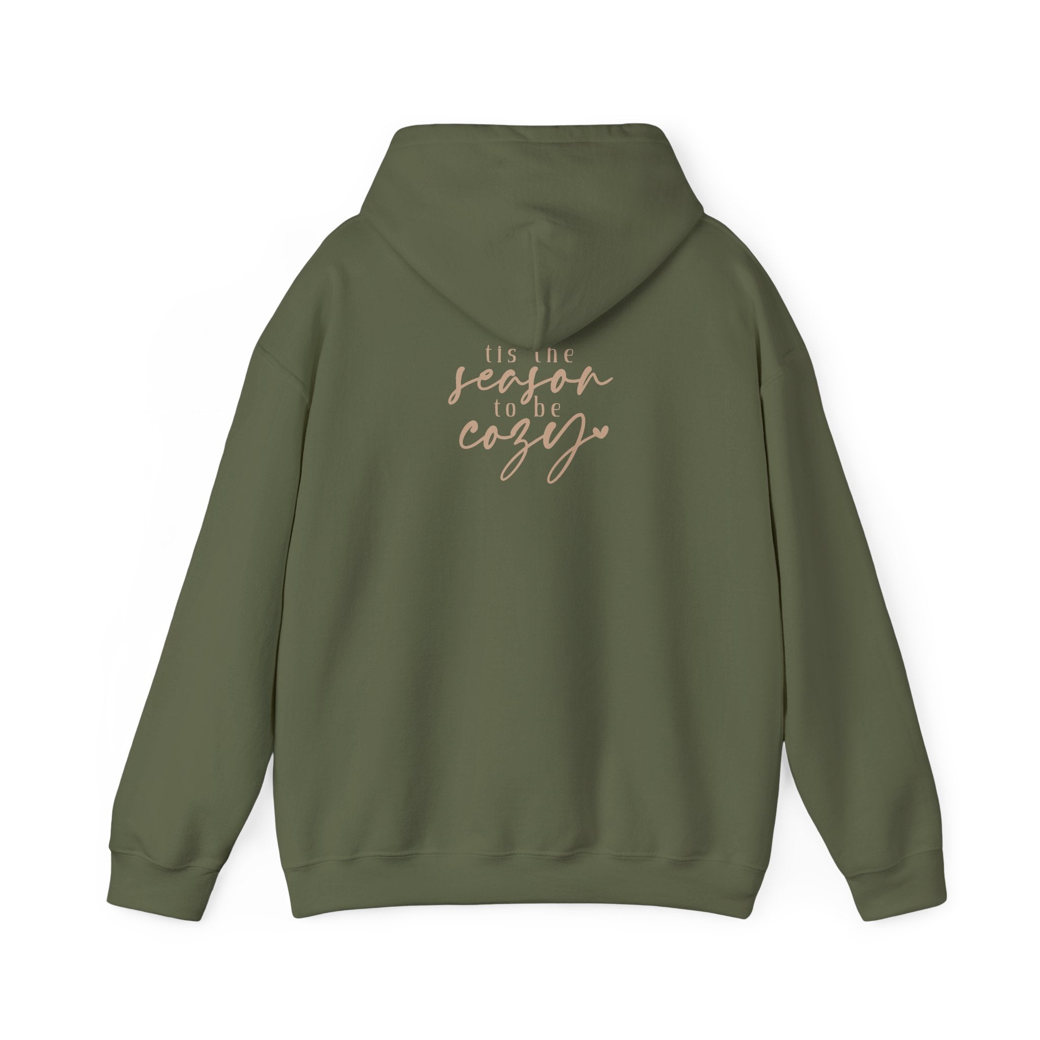 Let’s Get Cozy Hoodie with “Tis the Season to Be Cozy” on the back Soft Holiday Pullover