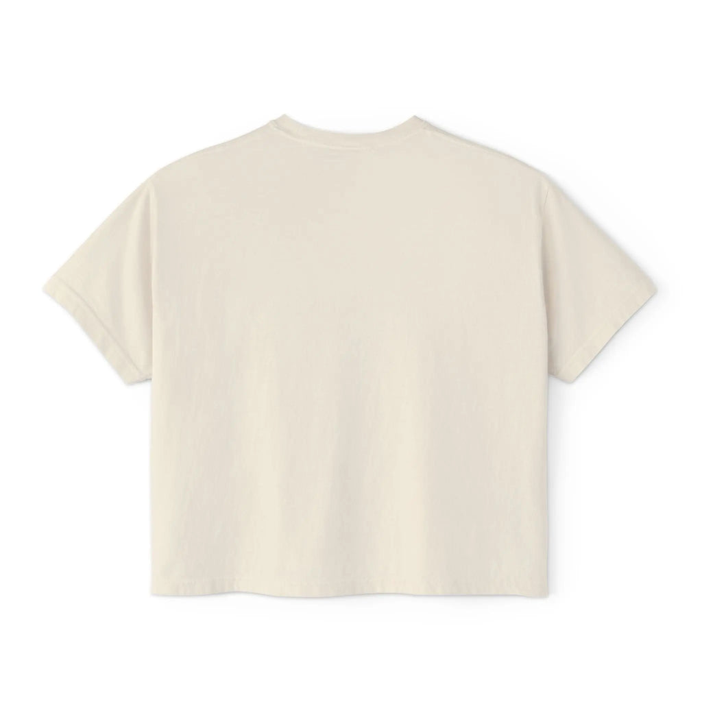 Cute Cosmic Cat Boxy Tee — Women's Graphic T-Shirt Printify