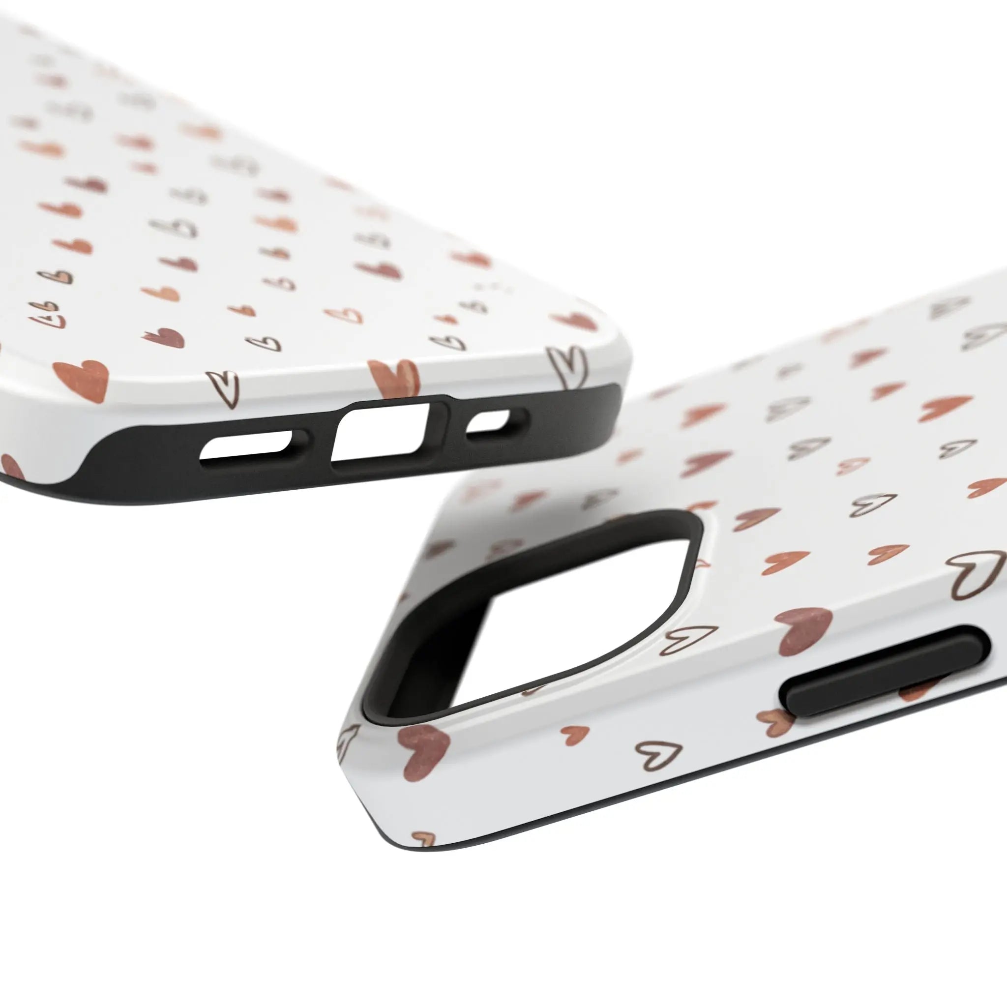 Heart Doodle Shockproof Phone Case — Cute Neutral Tiny Hearts Design Printify