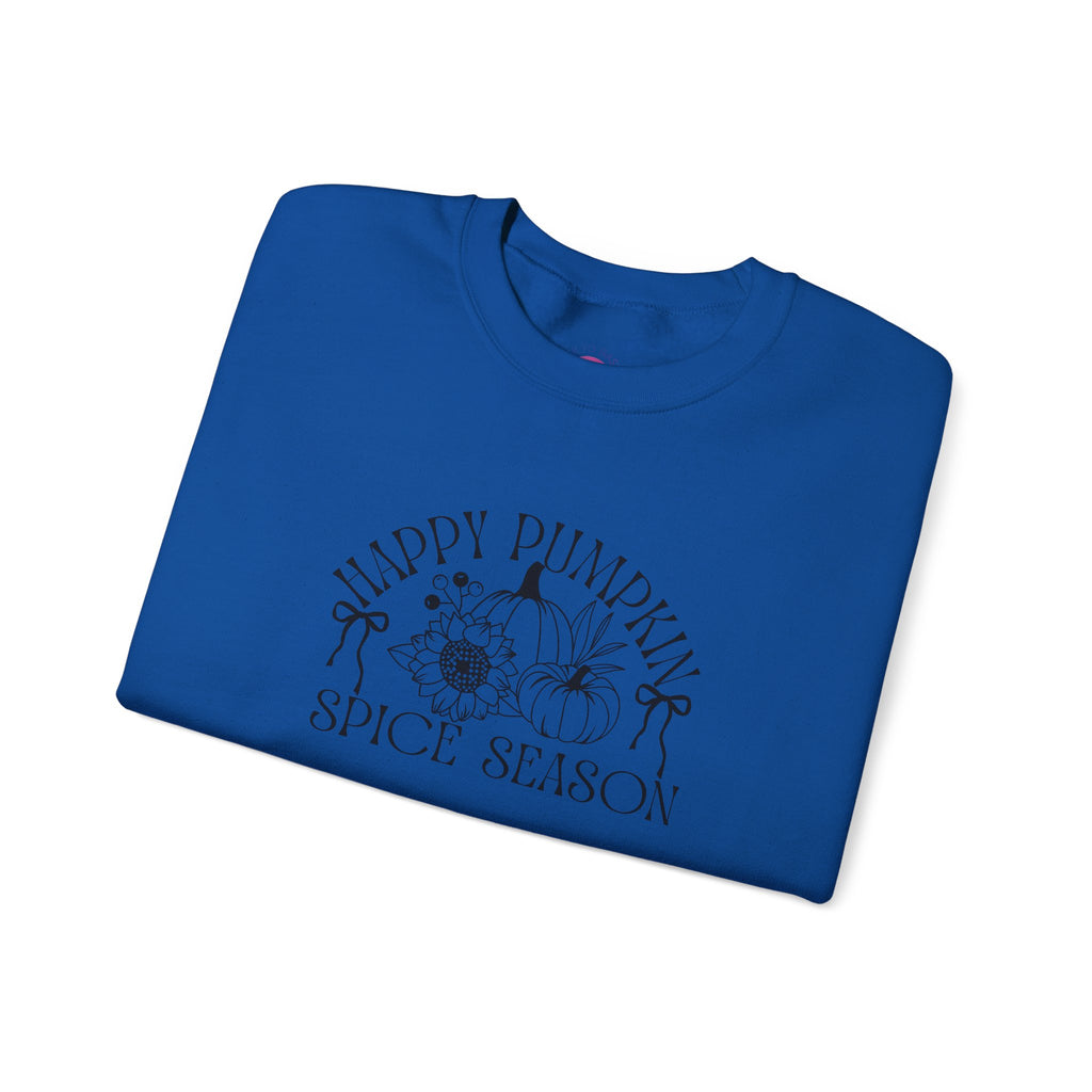 Fall Vibes Crewneck Sweatshirt — 'Happy Pumpkin' Spice Season Bonfires, Sweaters & Hayrides