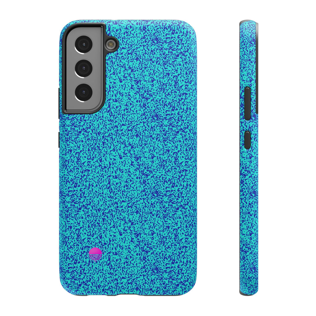 Android aqua blue leopard all over print phone case
