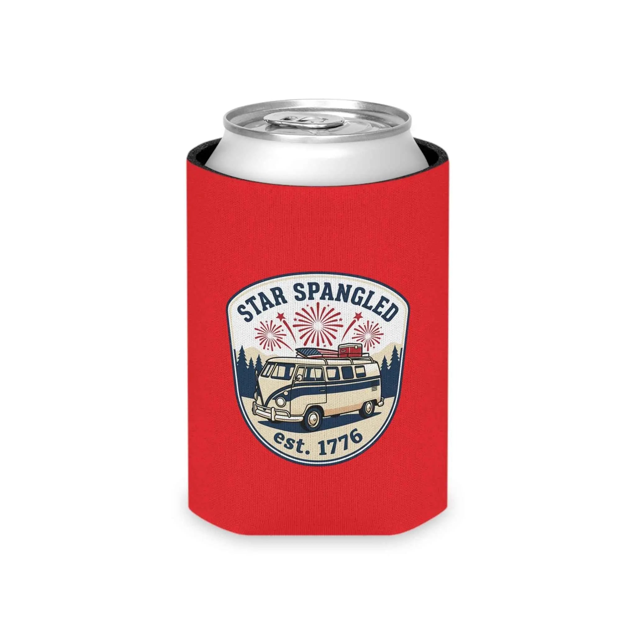 Star Spangled Van Can Koozie — Patriotic 1776 RV Beer Cooler