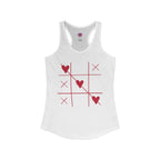 Heart Tic Tac Toe Women’s Racerback Tank — Cute Valentine’s Game Tee Printify