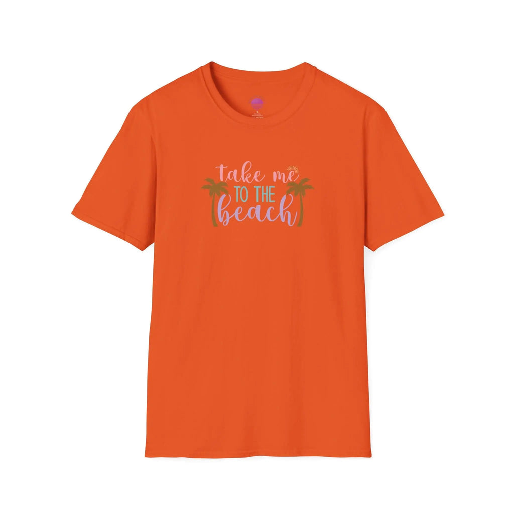 Take Me to the Beach Pastel Palm T-Shirt Printify Back To Basics