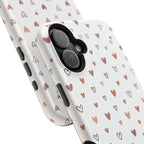 Heart Doodle Shockproof Phone Case — Cute Neutral Tiny Hearts Design Printify