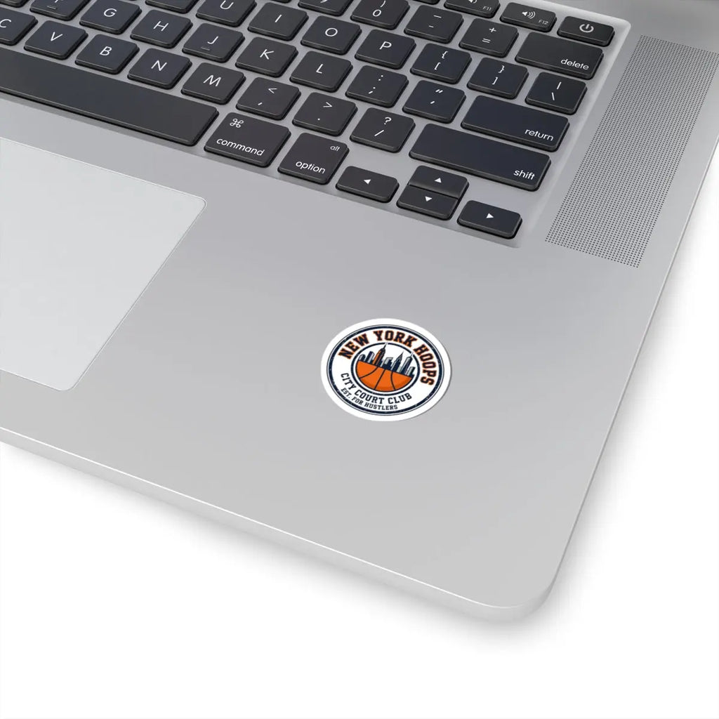 New York Hoops Varsity Sticker | City Basketball, Retro Block Letters Printify