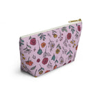 Floral Doodle Accessory Pouch — T‑Bottom Makeup & Travel Organizer Printify
