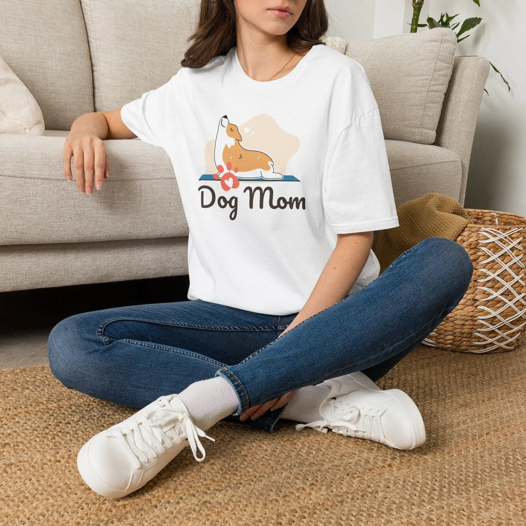 Dog Mom T-Shirt — Colorful Paw Print Tee for Pet Lovers Printify