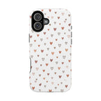 Heart Doodle Shockproof Phone Case — Cute Neutral Tiny Hearts Design Printify