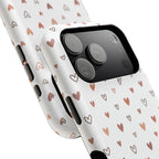 Heart Doodle Shockproof Phone Case — Cute Neutral Tiny Hearts Design Printify