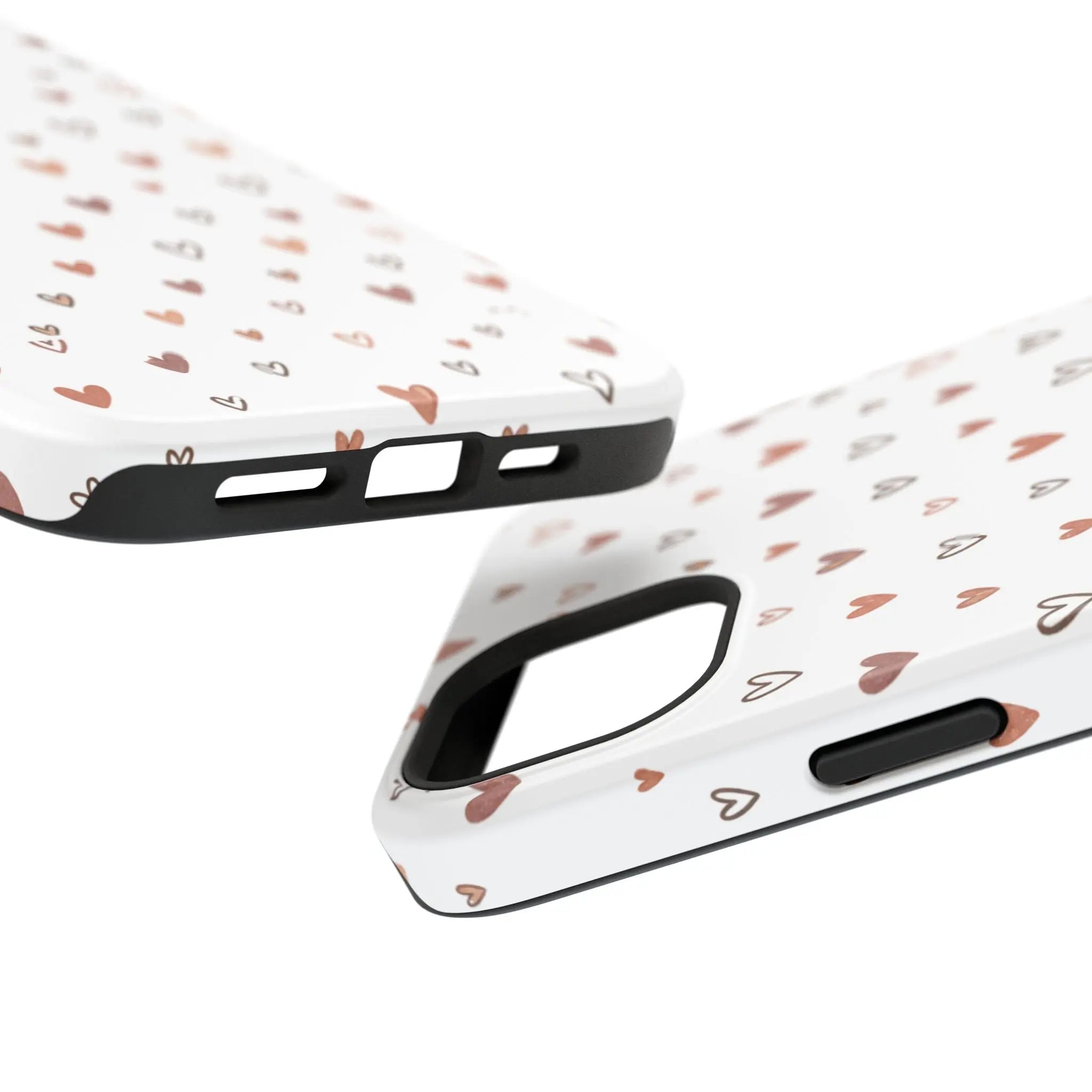 Heart Doodle Shockproof Phone Case — Cute Neutral Tiny Hearts Design Printify