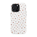 Heart Doodle Shockproof Phone Case — Cute Neutral Tiny Hearts Design Printify