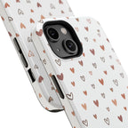 Heart Doodle Shockproof Phone Case — Cute Neutral Tiny Hearts Design Printify