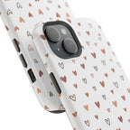 Heart Doodle Shockproof Phone Case — Cute Neutral Tiny Hearts Design Printify