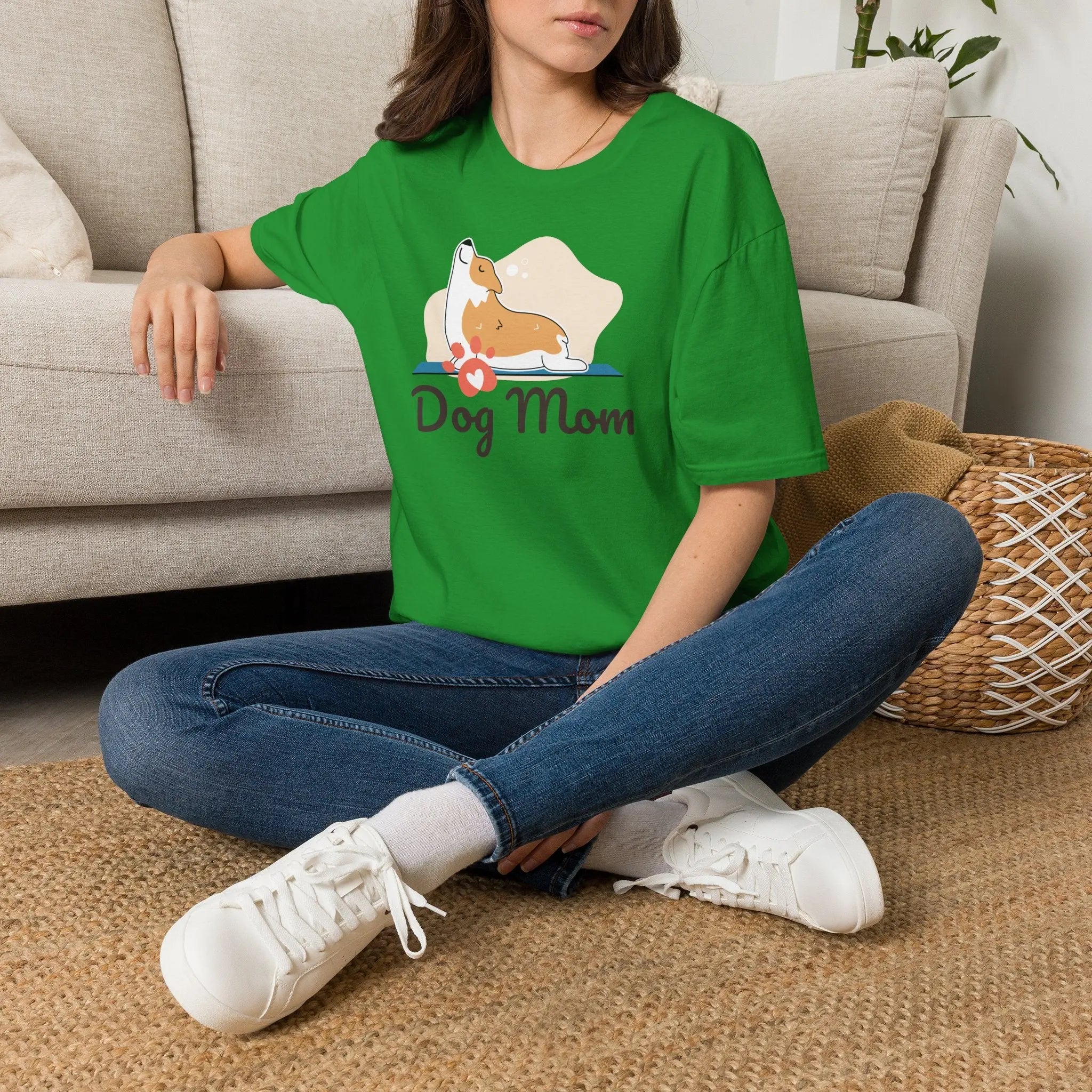 Dog Mom T-Shirt — Colorful Paw Print Tee for Pet Lovers Printify
