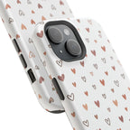 Heart Doodle Shockproof Phone Case — Cute Neutral Tiny Hearts Design Printify