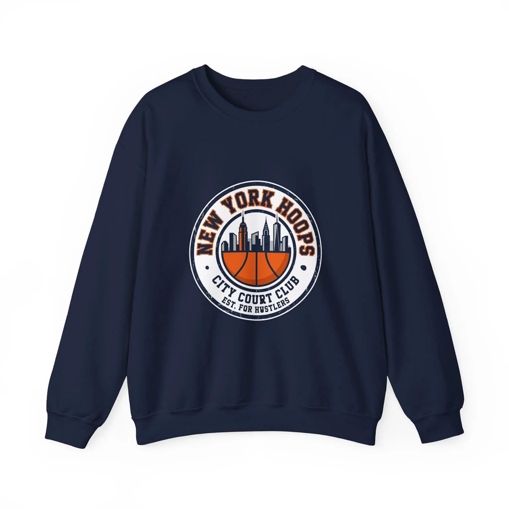 New York Hoops Varsity Crewneck Sweatshirt | City Basketball, Collegiate Printify