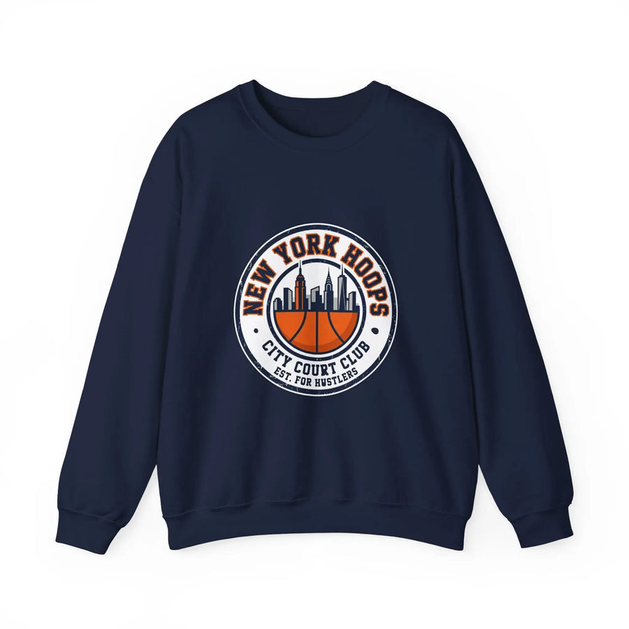 New York Hoops Varsity Crewneck Sweatshirt | City Basketball, Collegiate Printify