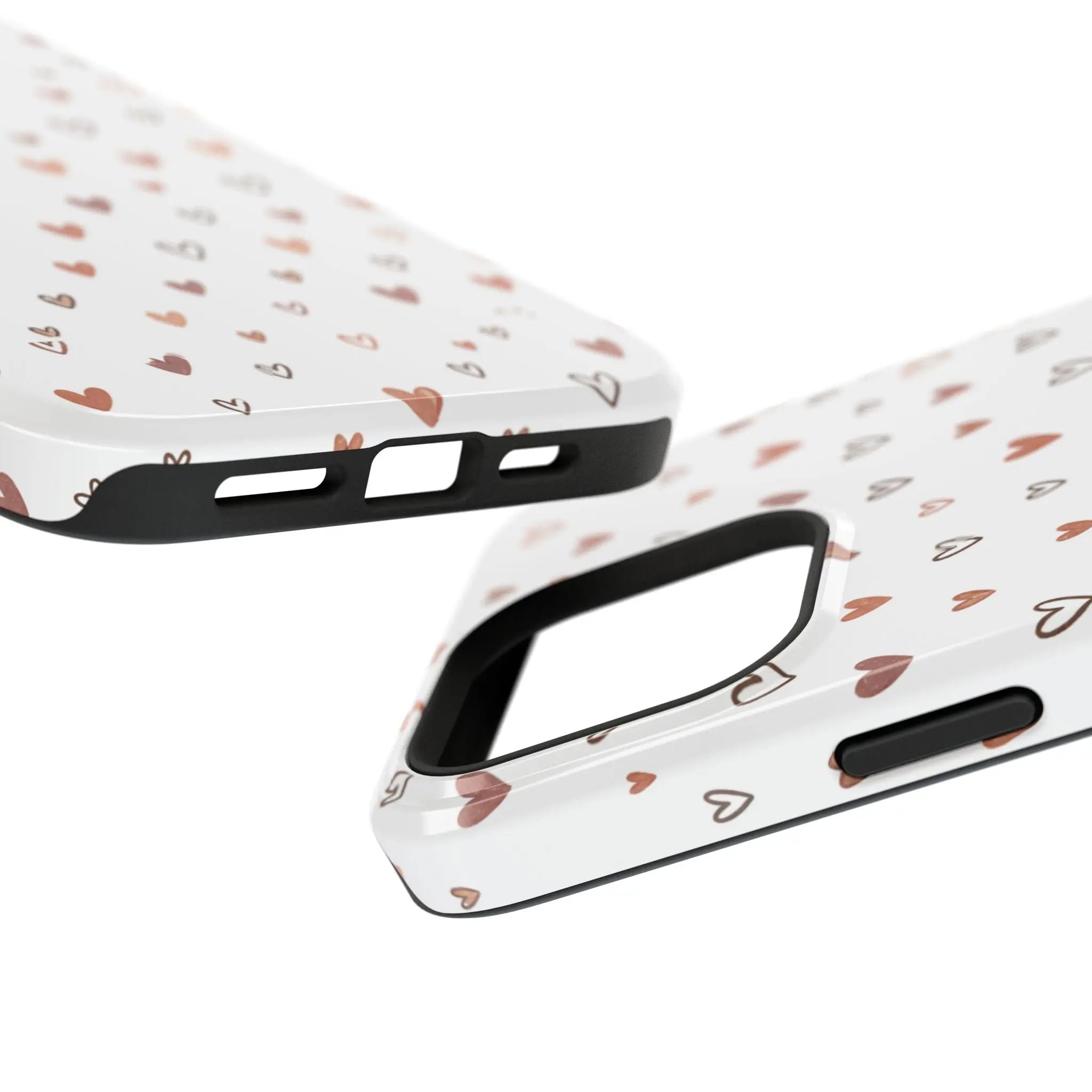 Heart Doodle Shockproof Phone Case — Cute Neutral Tiny Hearts Design Printify