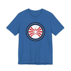 Patriotic Starburst Tee — Red, White & Blue Round Emblem T-Shirt Printify