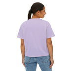 Cute Cosmic Cat Boxy Tee — Women's Graphic T-Shirt Printify