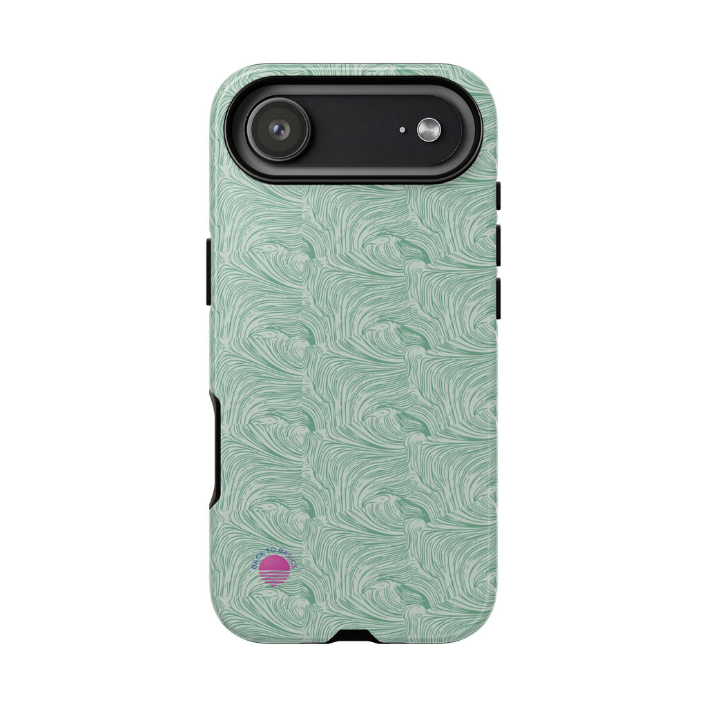 All over print Green pastel whirls iphone case