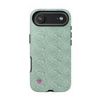 All over print Green pastel whirls iphone case