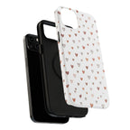 Heart Doodle Shockproof Phone Case — Cute Neutral Tiny Hearts Design Printify