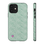 All over print Green pastel whirls iphone case