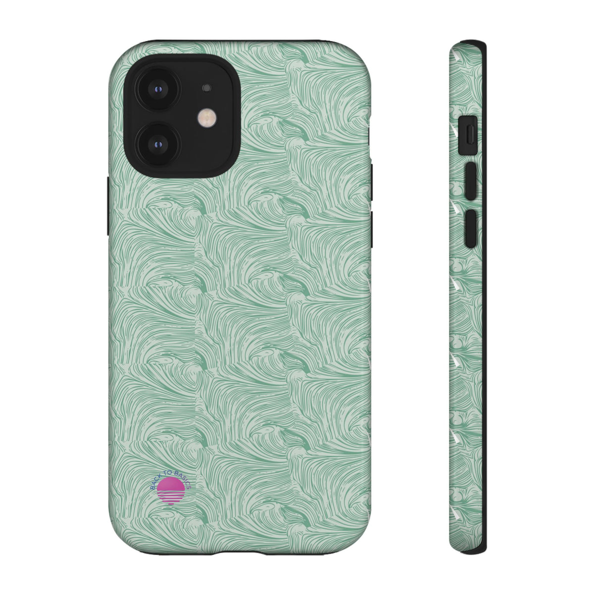 All over print Green pastel whirls iphone case