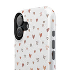 Heart Doodle Shockproof Phone Case — Cute Neutral Tiny Hearts Design Printify