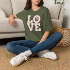 Love Panda T-Shirt — Cute Panda Holding Heart Graphic Tee Printify