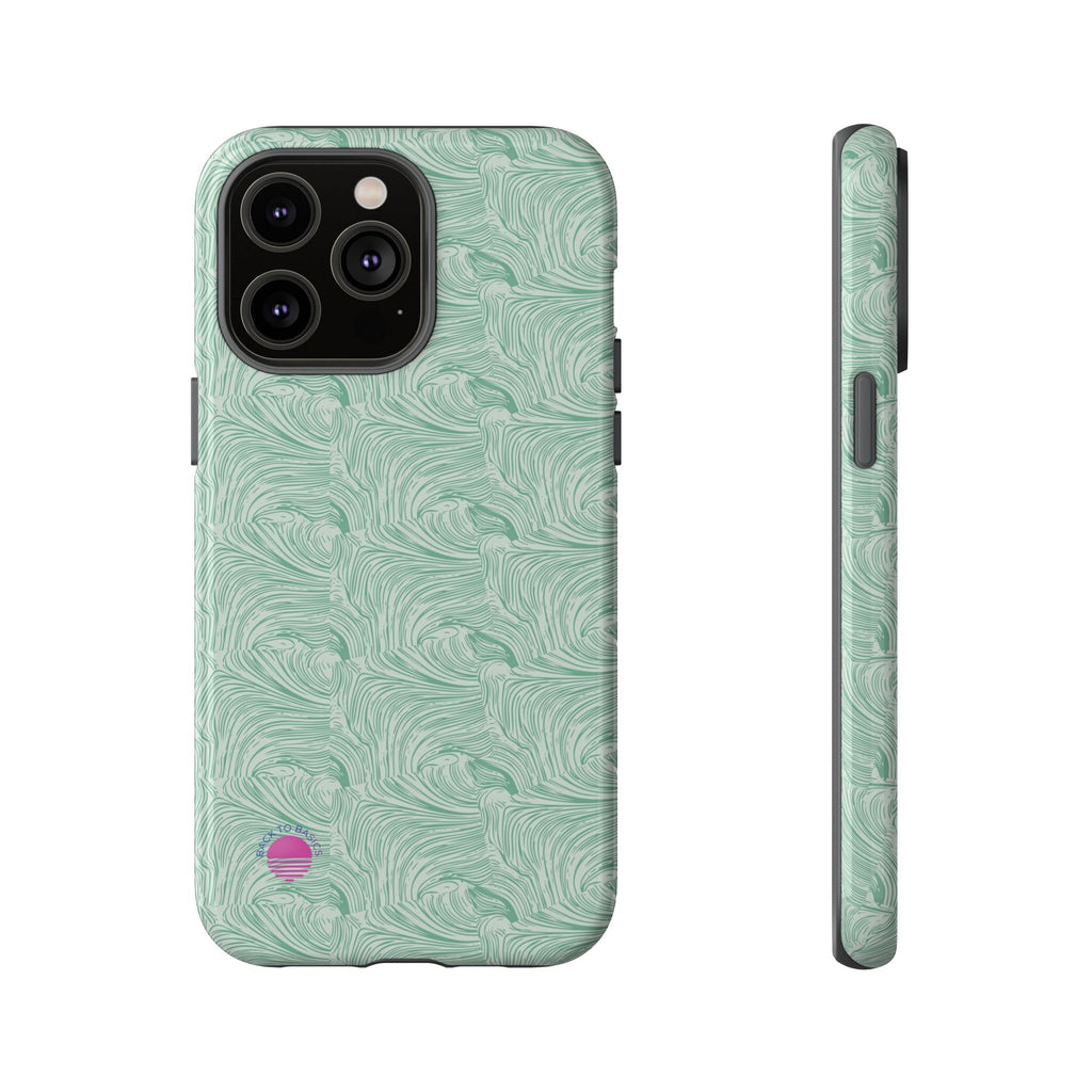 All over print Green pastel whirls iphone case