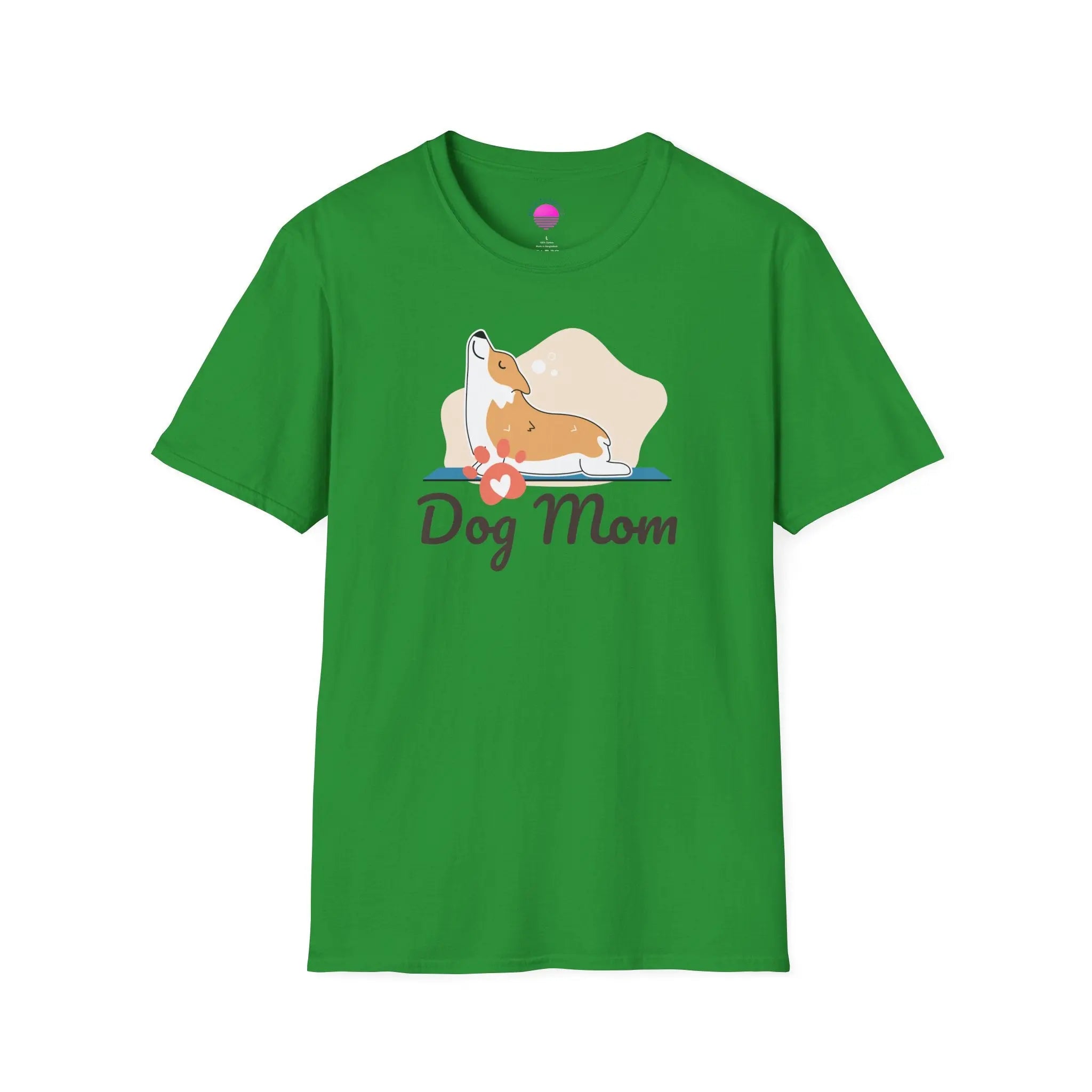 Dog Mom T-Shirt — Colorful Paw Print Tee for Pet Lovers Printify