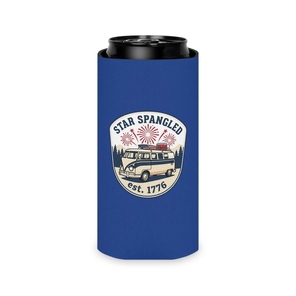 Star Spangled Van Can Koozie — Patriotic 1776 RV Beer Cooler Printify