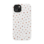 Heart Doodle Shockproof Phone Case — Cute Neutral Tiny Hearts Design Printify