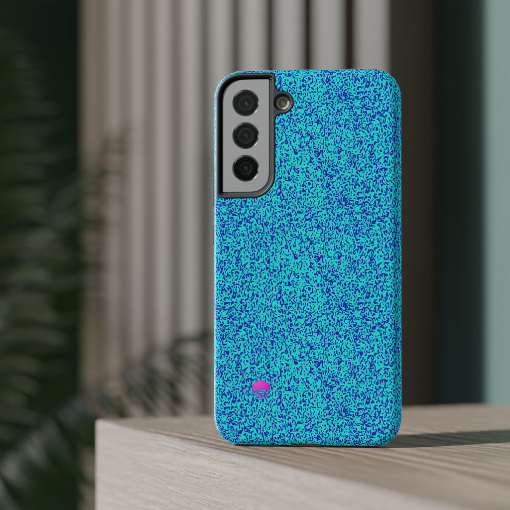 Android aqua blue leopard all over print phone case