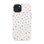Heart Doodle Shockproof Phone Case — Cute Neutral Tiny Hearts Design Printify