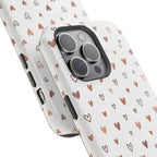 Heart Doodle Shockproof Phone Case — Cute Neutral Tiny Hearts Design Printify