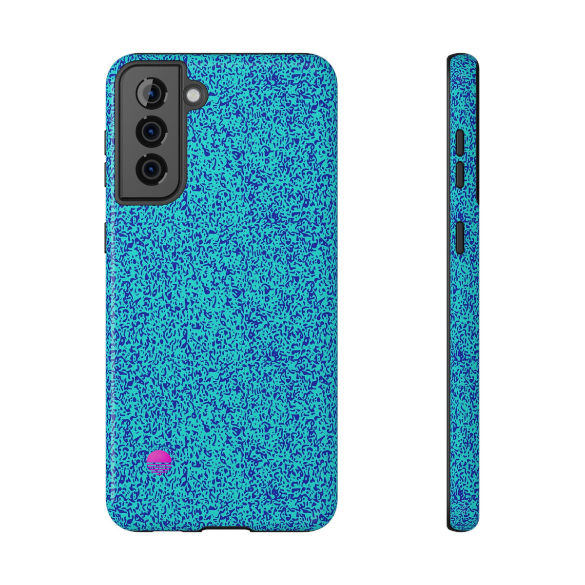 Android aqua blue leopard all over print phone case