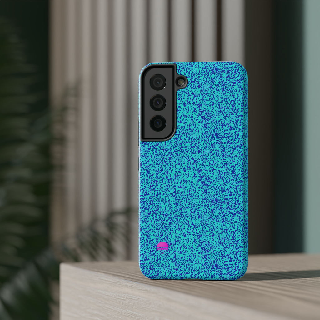 Android aqua blue leopard all over print phone case