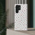 Heart Doodle Shockproof Phone Case — Cute Neutral Tiny Hearts Design Printify