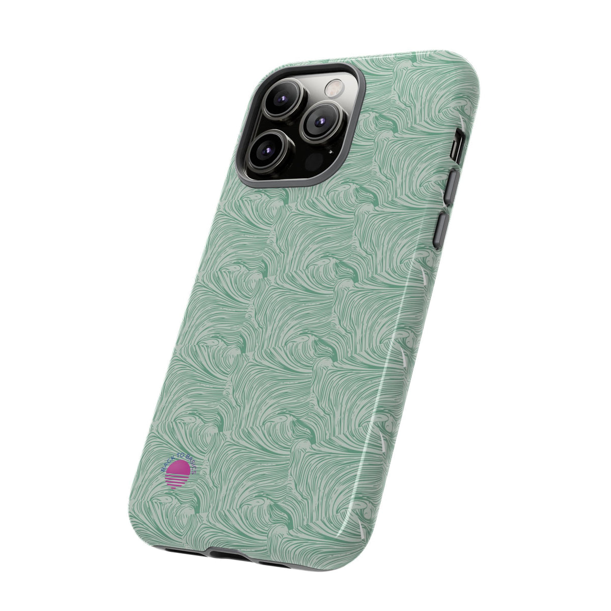 All over print Green pastel whirls iphone case